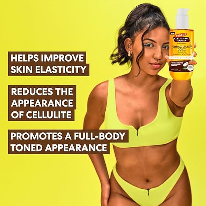 Palmer's Coconut Oil Formula Brazilian Coco Firming Body Oil with Vitamin E, 6.5 Fl Oz, Helps with Skin Tightening & Firming of Bum, Bust & Belly, Provides 48Hr Moisture, Dermatologist Approved - Image 5